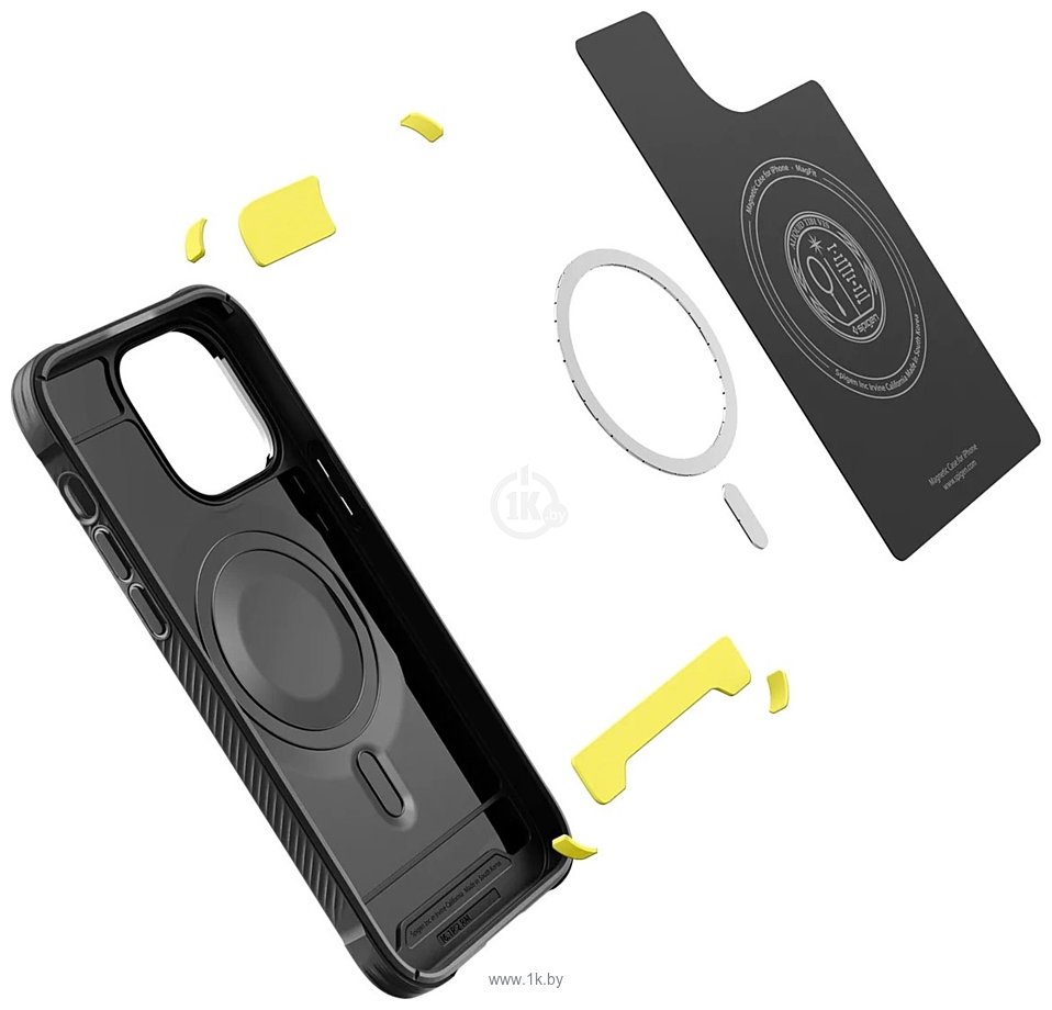 Фотографии Spigen Rugged Armor (MagFit) для iPhone 14 Pro ACS04956 (черный)