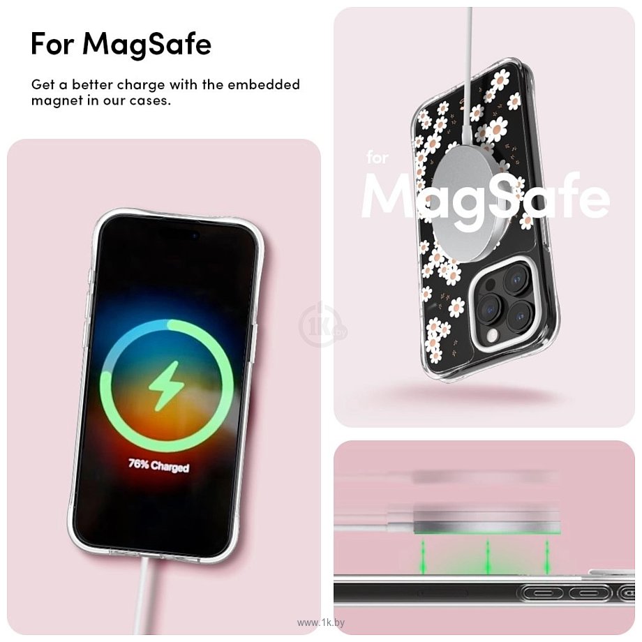 Фотографии Spigen Cyrill Cecile Mag для iPhone 15 Pro Max ACS06624 (прозрачный/цветы)