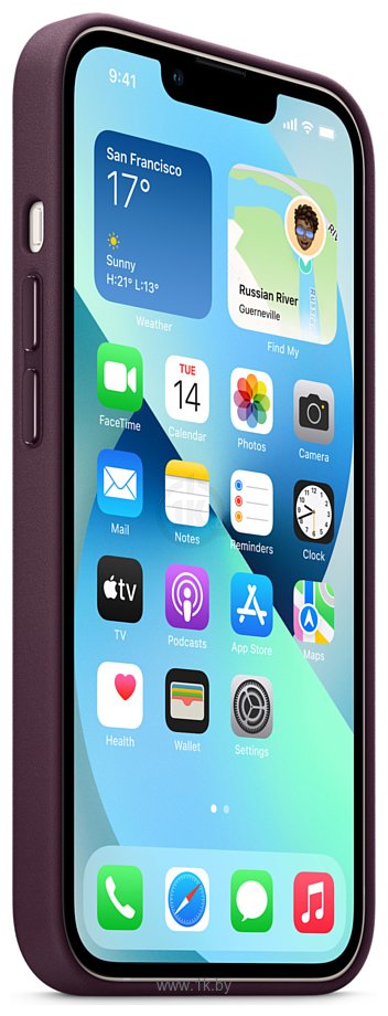Фотографии Apple MagSafe Leather Case для iPhone 13 (темная вишня)