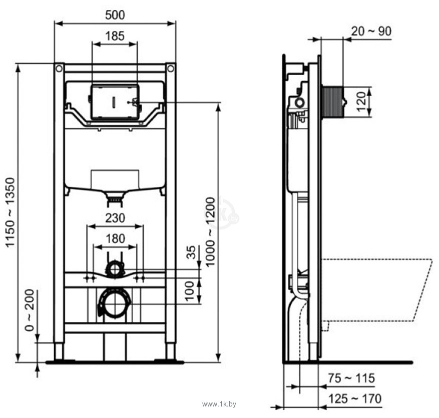 Фотографии Ideal Standard Connect Air E005401+E036601+R020467+R0115AA R031001