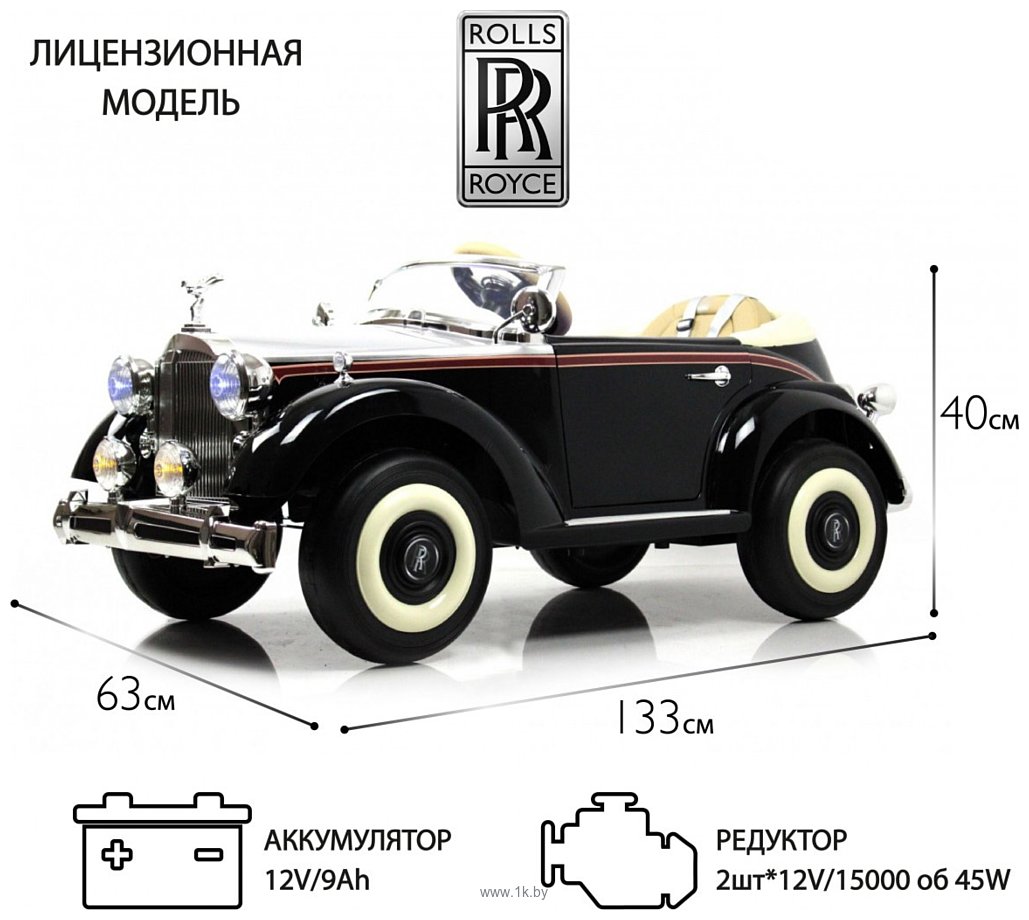 Фотографии RiverToys Rolls-Royce E444EE (черный глянец)