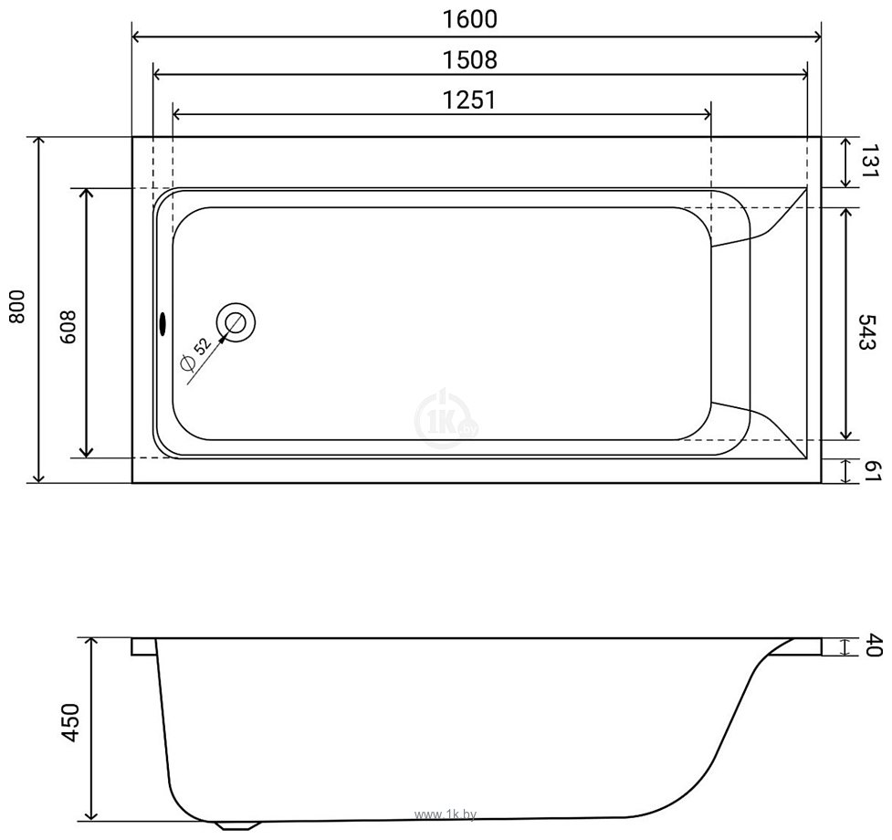 Фотографии Lauter Seraphina 160x80 2112160L с ножками, лицевым и торцевым экранами