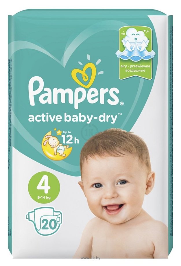 Фотографии Pampers Active Baby-Dry 4 Maxi (9-14 кг), 20 шт