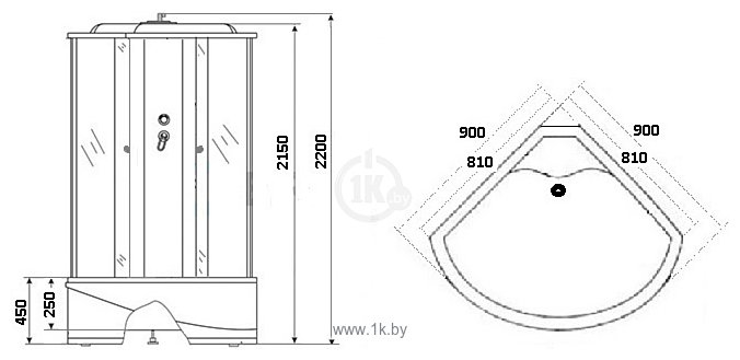 Фотографии Niagara NG-7790G 90x90x220 (прозрачное стекло)
