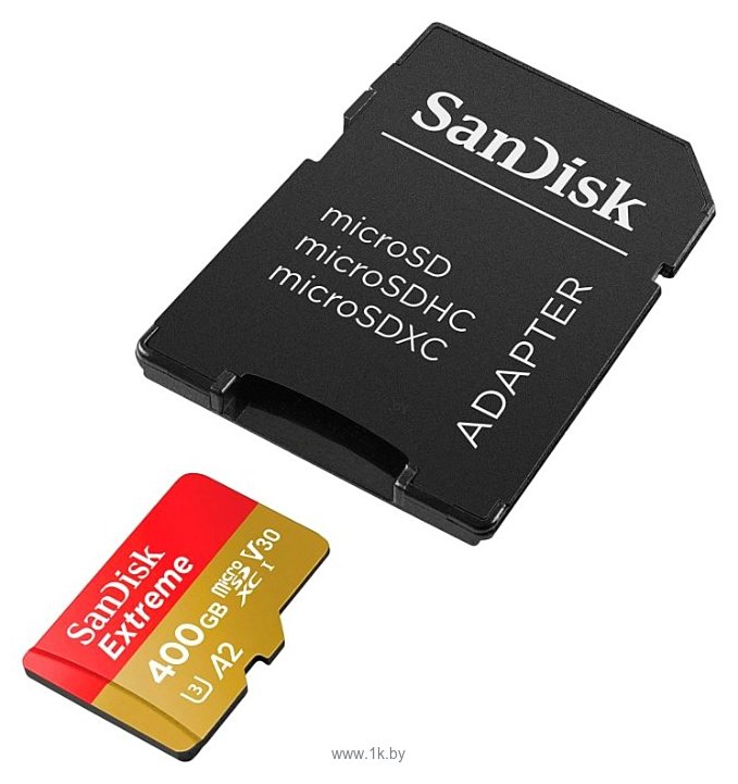 Фотографии SanDisk Extreme microSDXC Class 10 UHS Class 3 V30 A2 160MB/s 400GB + SD adapter
