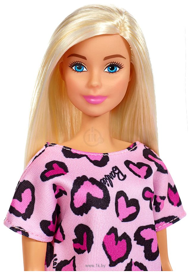 Фотографии Barbie Блондинка в розовом платье с сердечками GHW45