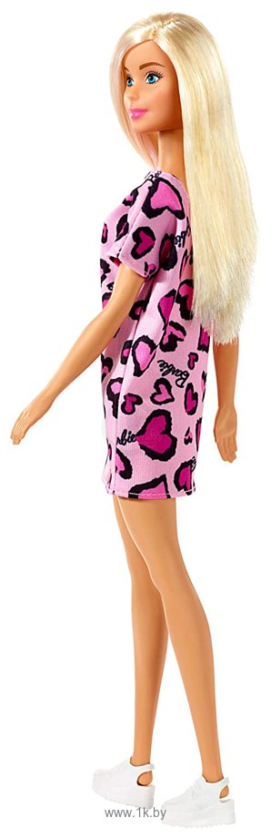 Фотографии Barbie Блондинка в розовом платье с сердечками GHW45