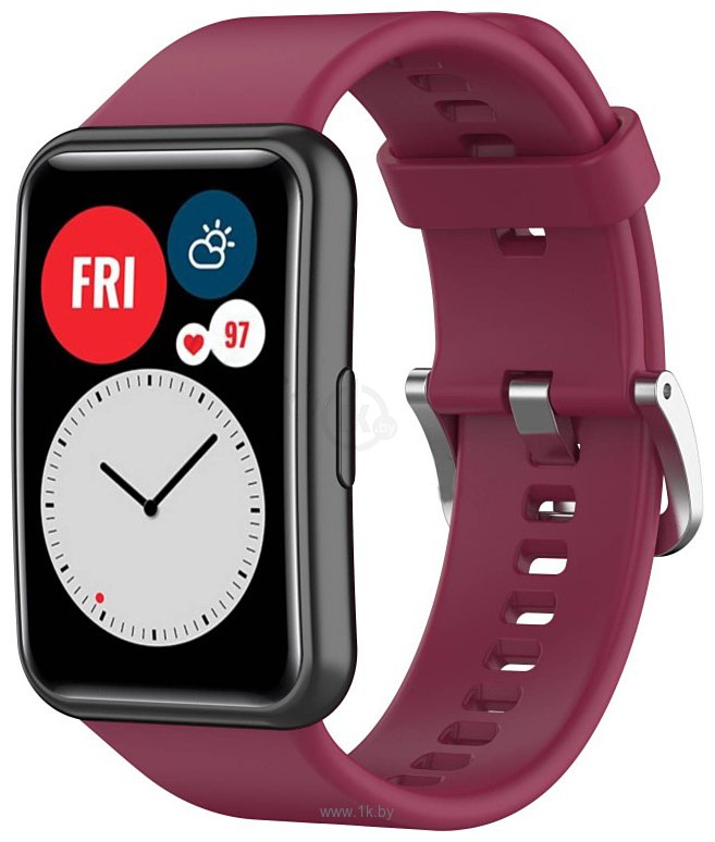 Фотографии Rumi силиконовый для Huawei Watch FIT, Watch FIT Elegant (бордовый)