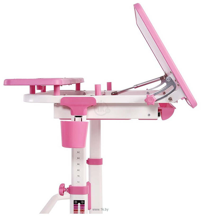 Фотографии Anatomica Amata + стул + выдвижной ящик + подставка + светильник (белый/розовый)