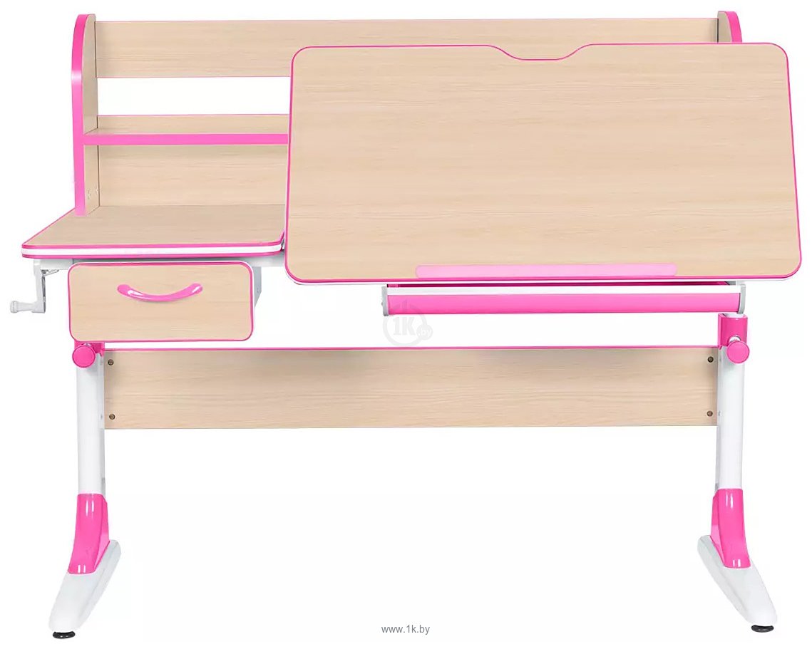 Фотографии Anatomica Study-120 Lux + надстройка + органайзер + ящик с розовым креслом Ragenta (клен/розовый)