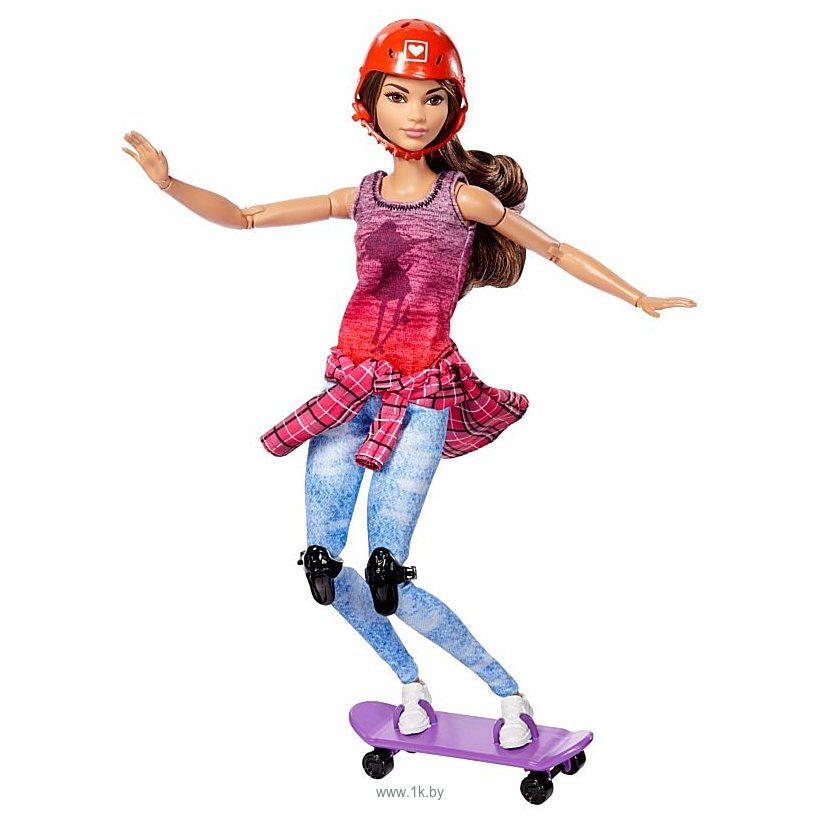 Фотографии Barbie Made To Move Doll - Skateboarder DVF70