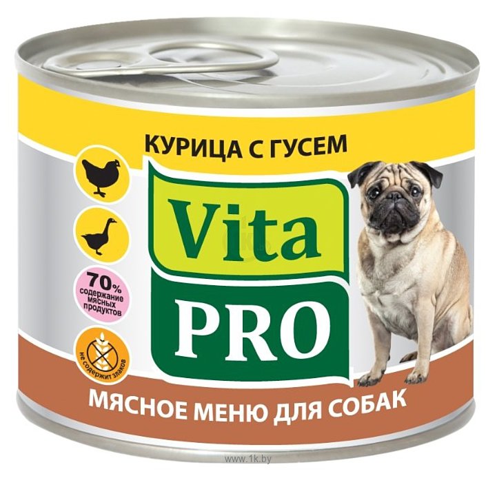 Фотографии Vita PRO Мясное меню для собак, курица с гусем (0.2 кг) 6 шт.