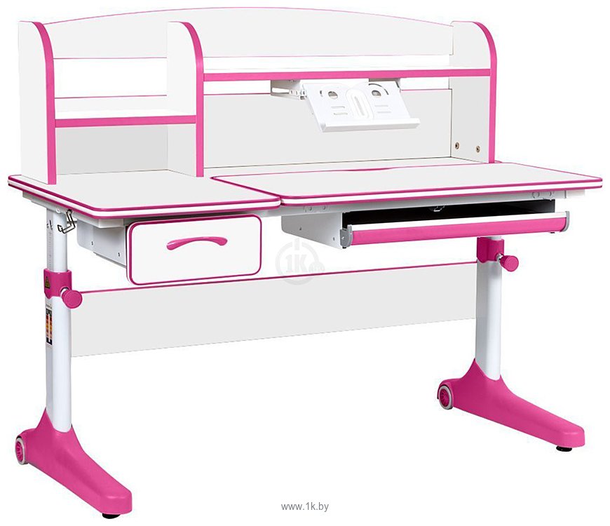 Фотографии Anatomica Uniqa + надстройка + подставка для книг с розовым креслом Ragenta (белый/розовый)