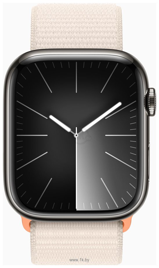 Фотографии Apple Watch Series 9 45 мм (стальной корпус, нейлоновый ремешок)