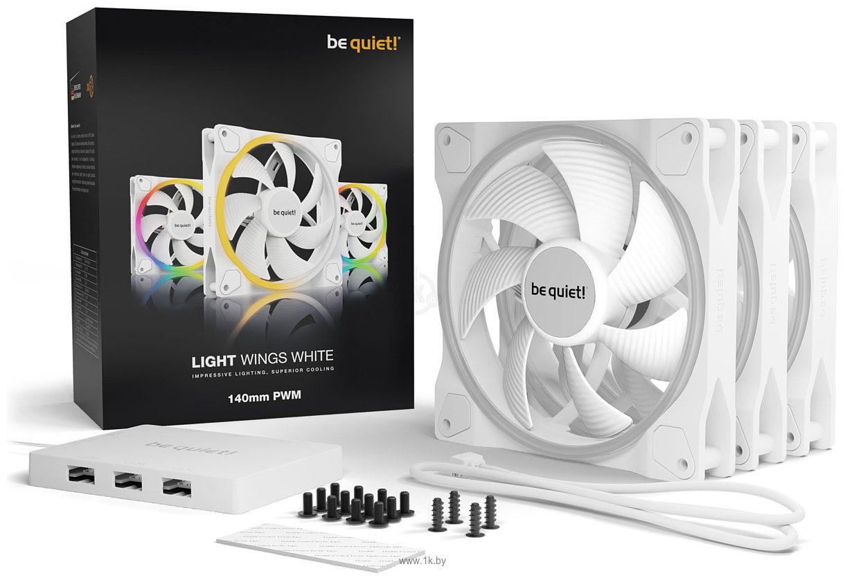 Фотографии be quiet! Light Wings White 140mm PWM Triple-Pack BL102