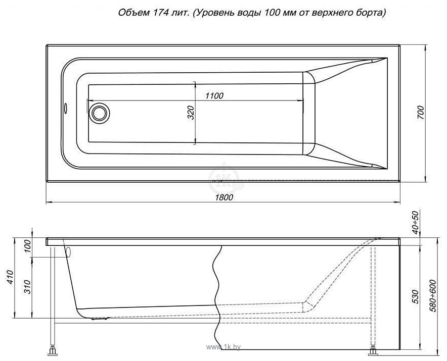 Фотографии Aquanet Bright 180x70 с каркасом и экраном