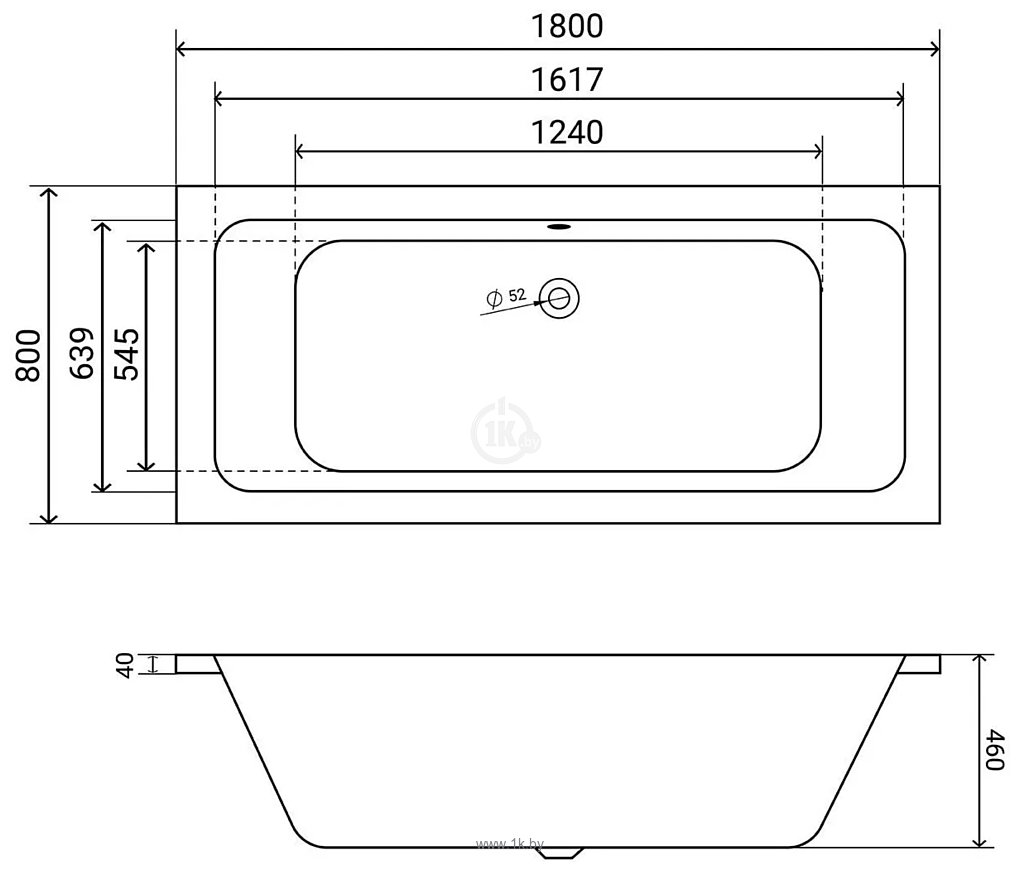 Фотографии Lauter Olympia 180x80 21100080 с ножками, лицевым и торцевым экранами