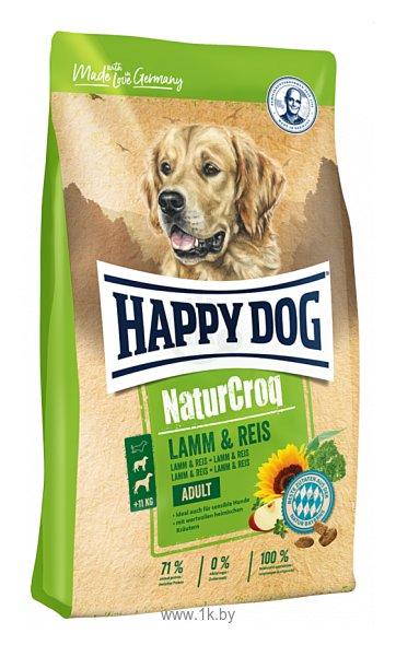 Фотографии Happy Dog (4 кг) NaturCroq Lamm&Reis для собак с чувствительным пищеварением на основе ягненка и риса