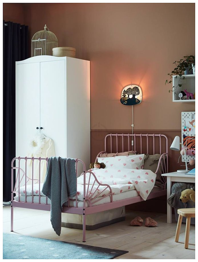 Фотографии Ikea Миннен 200x80 (светло-розовый, раздвижная) 394.188.13