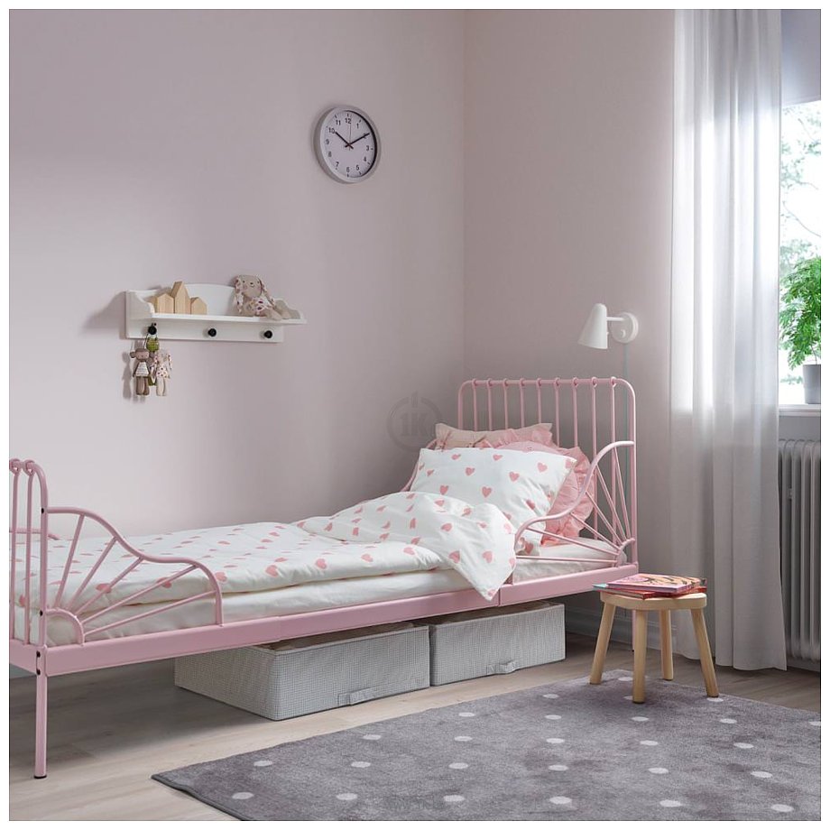Фотографии Ikea Миннен 200x80 (светло-розовый, раздвижная) 394.188.13