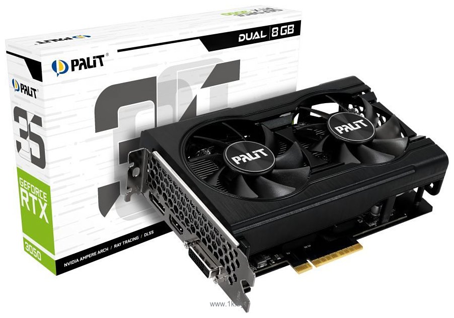 Фотографии Palit GeForce RTX 3050 Dual 8GB (NE63050018P1-1070D)