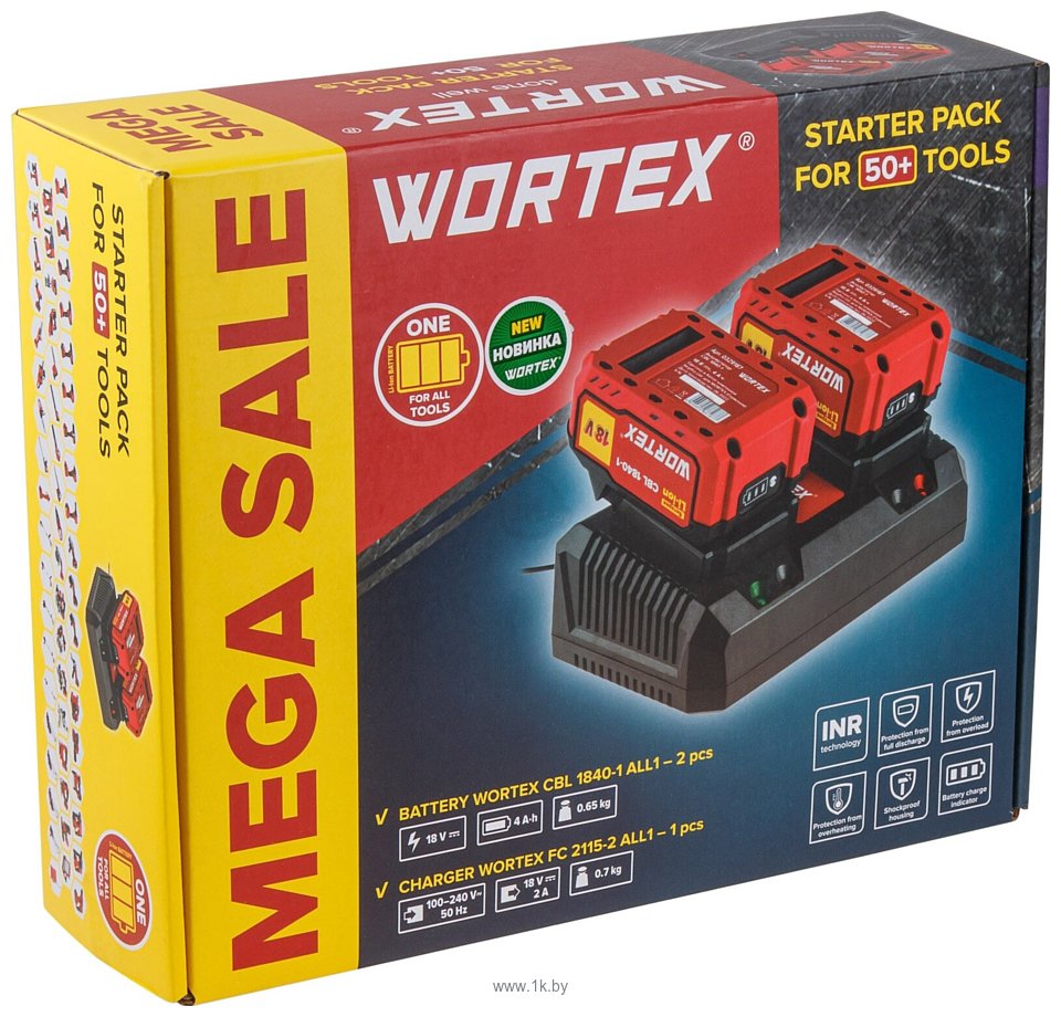 Фотографии Wortex 1329413 (18В/4.0 Ah + 18В)