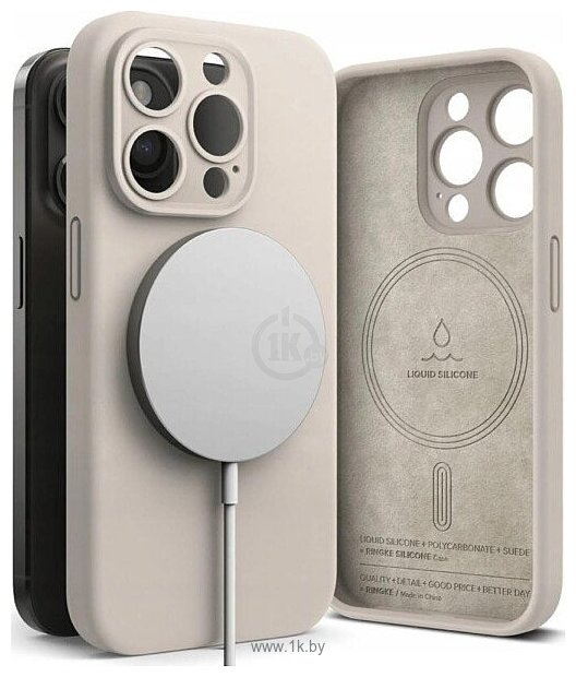Фотографии Ringke Silicone Magnetic Magsafe для Apple iPhone 16 Pro Stone Фотографии Ringke Silicone Magnetic Magsafe для Apple iPhone 16 Pro Stone