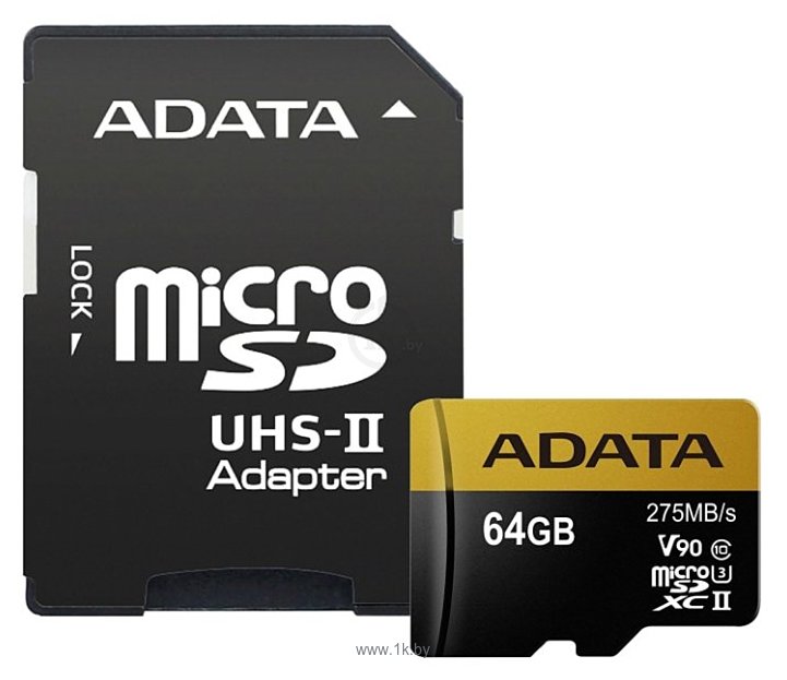 Фотографии ADATA Premier ONE microSDXC UHS-II U3 Class 10 64GB + SD adapter