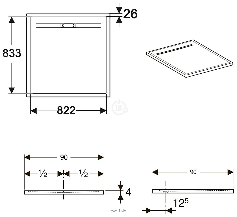 Фотографии Geberit Sestra 90x90 550.250.00.2 (белый)