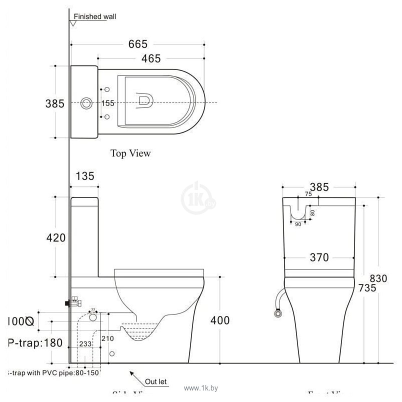 Фотографии Aquanet Nova-C1 Rimless BL-101N-TPT-A (с бачком)