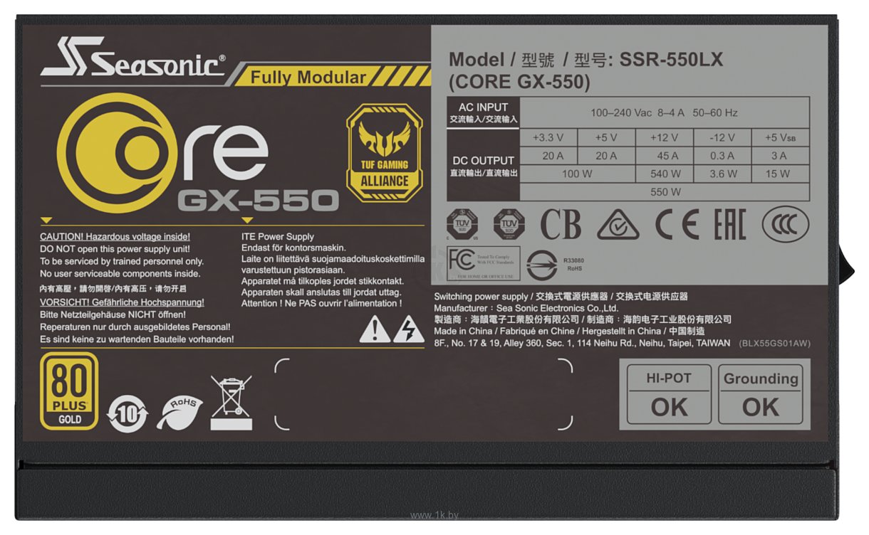 Фотографии Seasonic Core GX-550 SSR-550LX