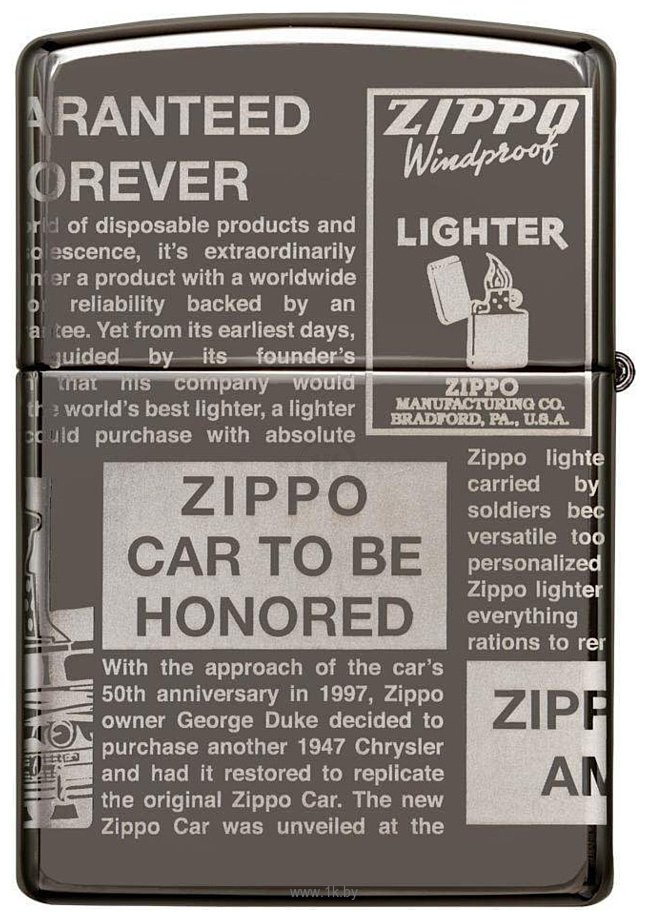 Фотографии Zippo Black Ice Zippo Newsprint Design 49049