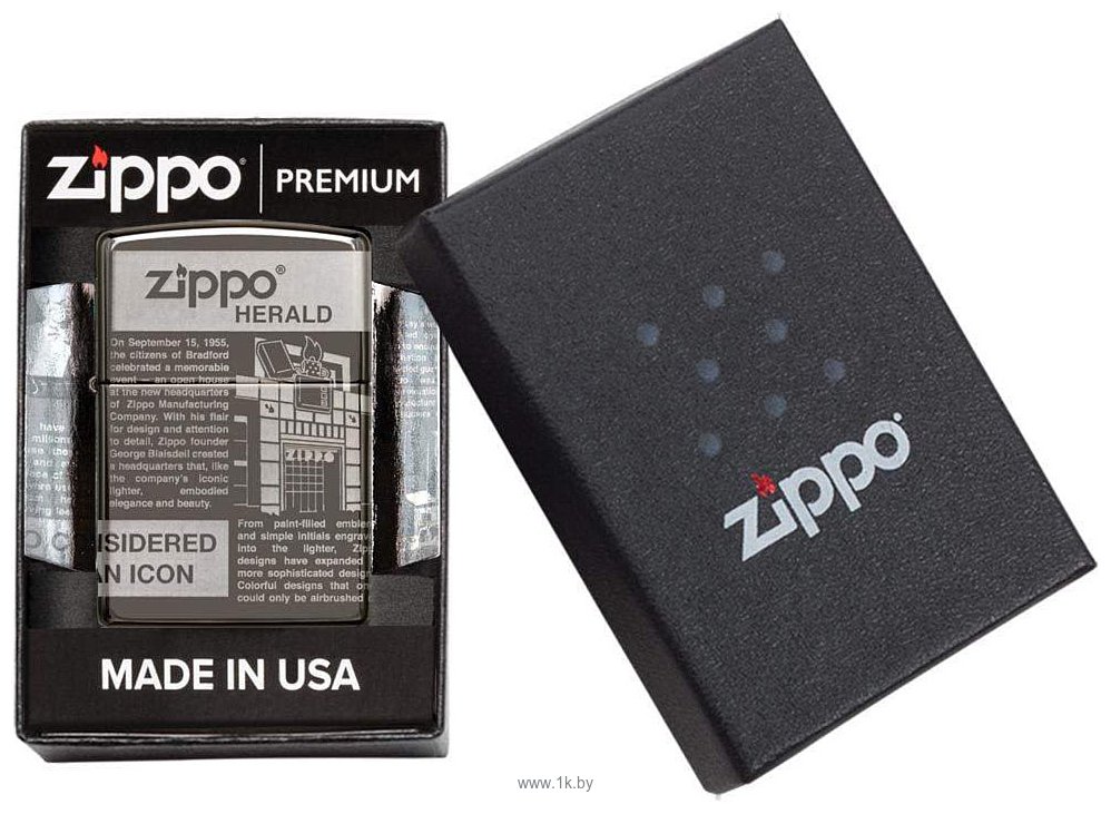 Фотографии Zippo Black Ice Zippo Newsprint Design 49049