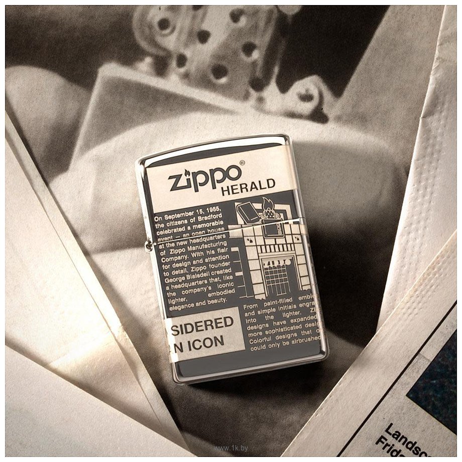 Фотографии Zippo Black Ice Zippo Newsprint Design 49049