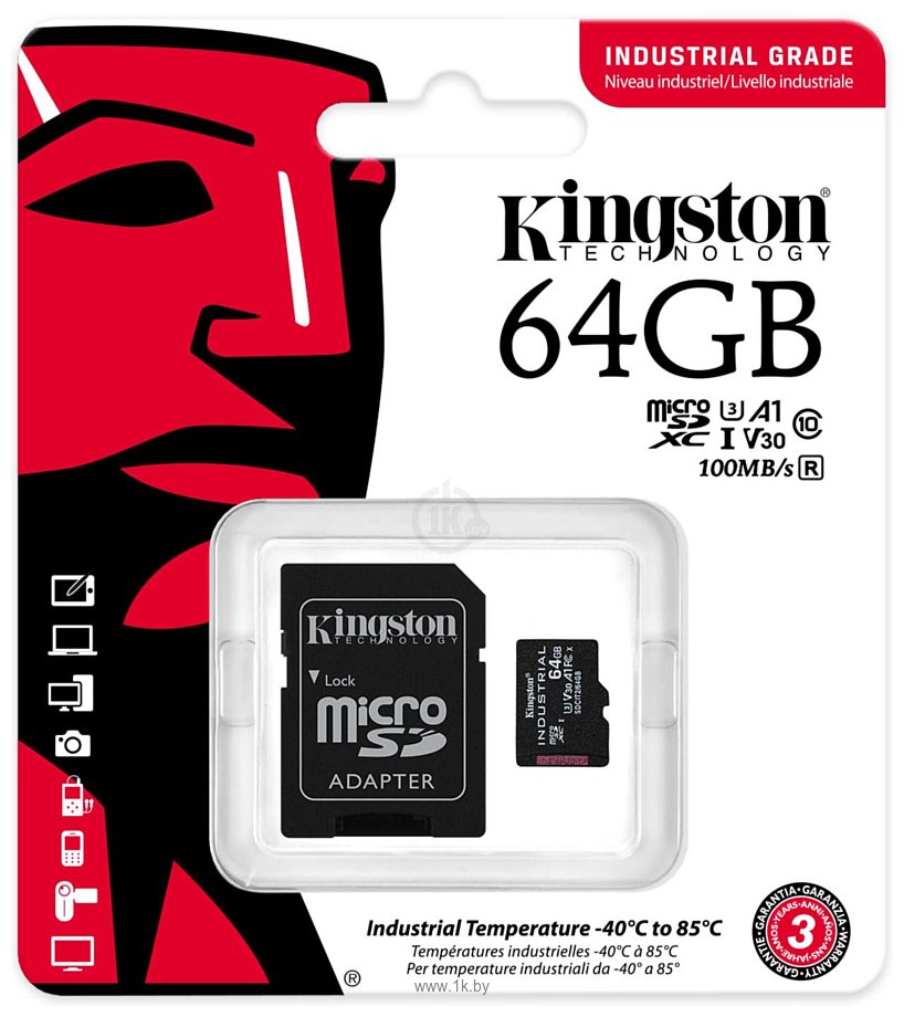 Фотографии Kingston Industrial microSDXC SDCIT2/64GB 64GB (с адаптером)