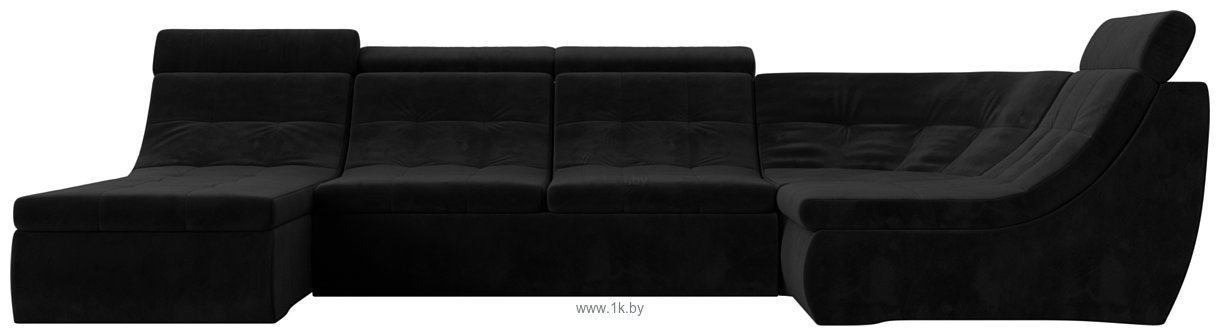 Фотографии Лига диванов Холидей люкс 105585 (велюр, черный)