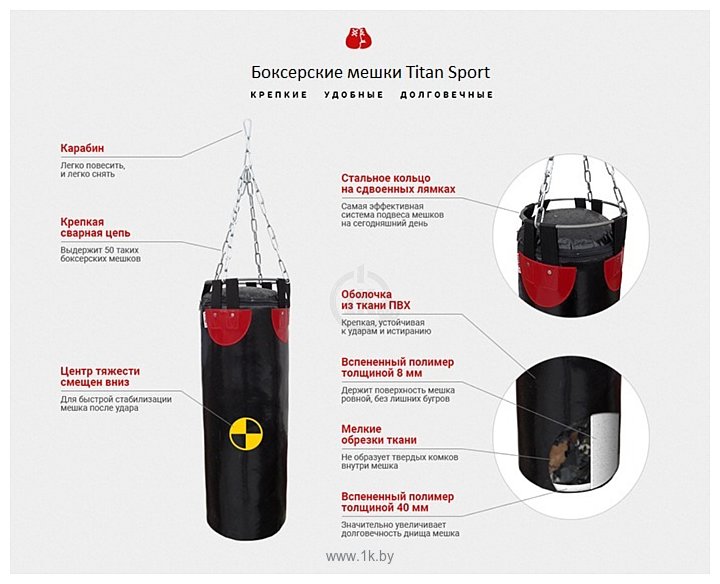 Фотографии Titan Sport 130 см, 40 кг, текстиль (черный)