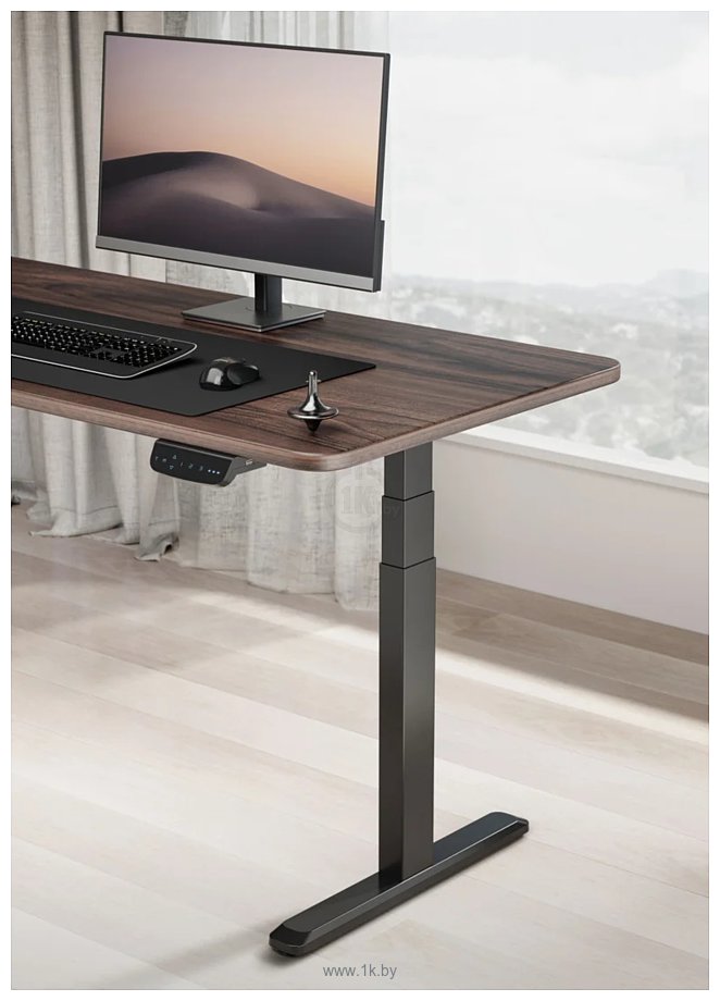 Фотографии ErgoSmart Ergo Desk Prime 1200x650x18 мм (дуб темно-коричневый/черный)