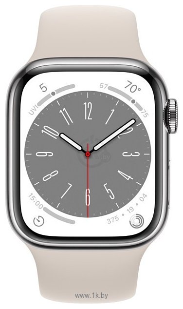 Фотографии Apple Watch Series 8 LTE 41 мм (корпус из нержавеющей стали, силиконовый ремешок)