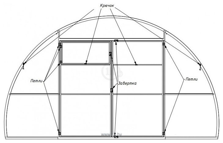 Фотографии ComfortProm 40x20/1 8x4 м (двухстворчатая, 3 мм поликарбонат)