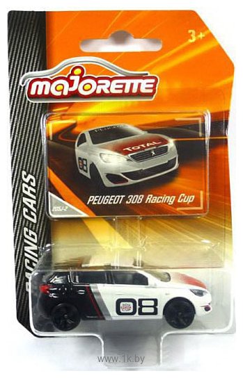 Фотографии Majorette Racing Cars 212084009 Peugeot 308 Racing Cup (белый/черный)