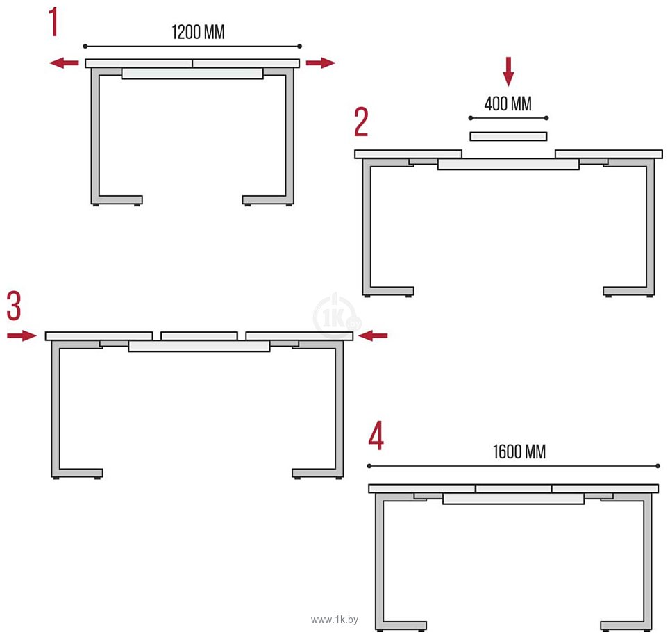 Фотографии Millwood Лофт Лондон Л 120-160x80x76 (дуб белый Craft-металл черный)