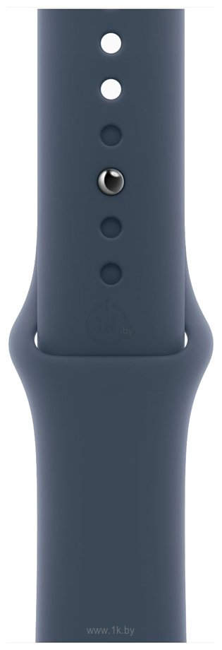 Фотографии Apple Watch Series 9 41 мм (алюминиевый корпус, серебристый/грозовой синий, спортивный силиконовый ремешок S/M)