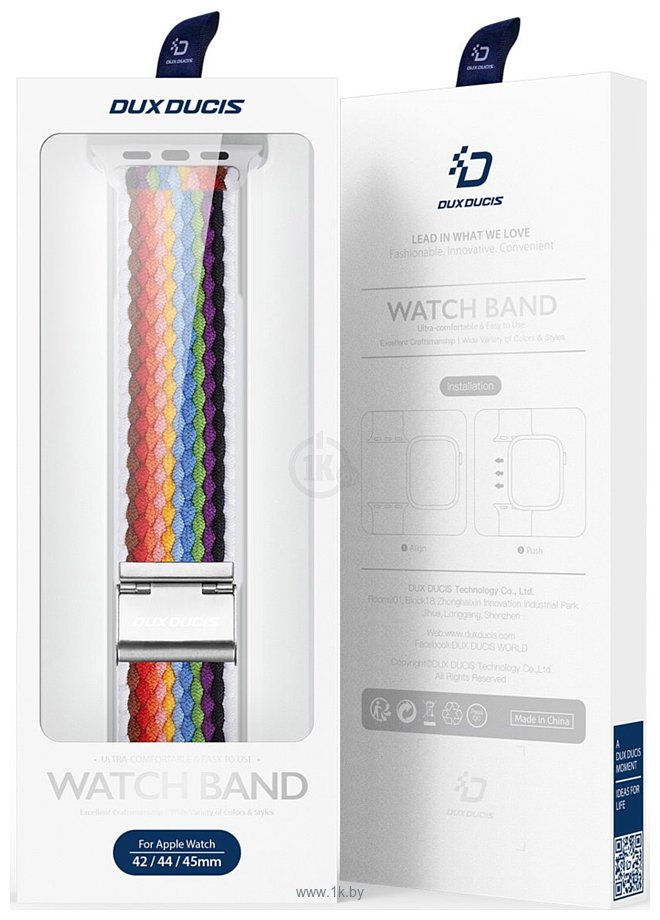 Фотографии Dux Ducis Strap Mixture II Version для Apple Watch 49мм/45мм/44мм/42мм (pale stripes)