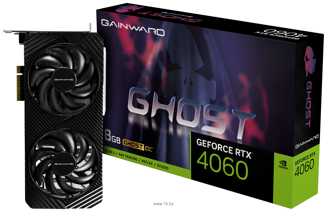 Фотографии Gainward GeForce RTX 4060 Ghost OC V1 (NE64060T19P1-1070B)