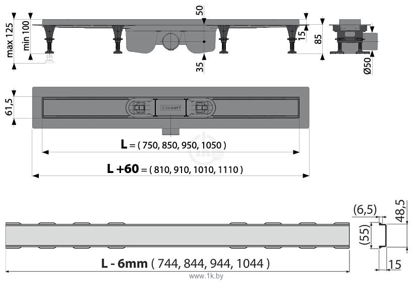 Фотографии Alcaplast APZ12-750 с решеткой Solid