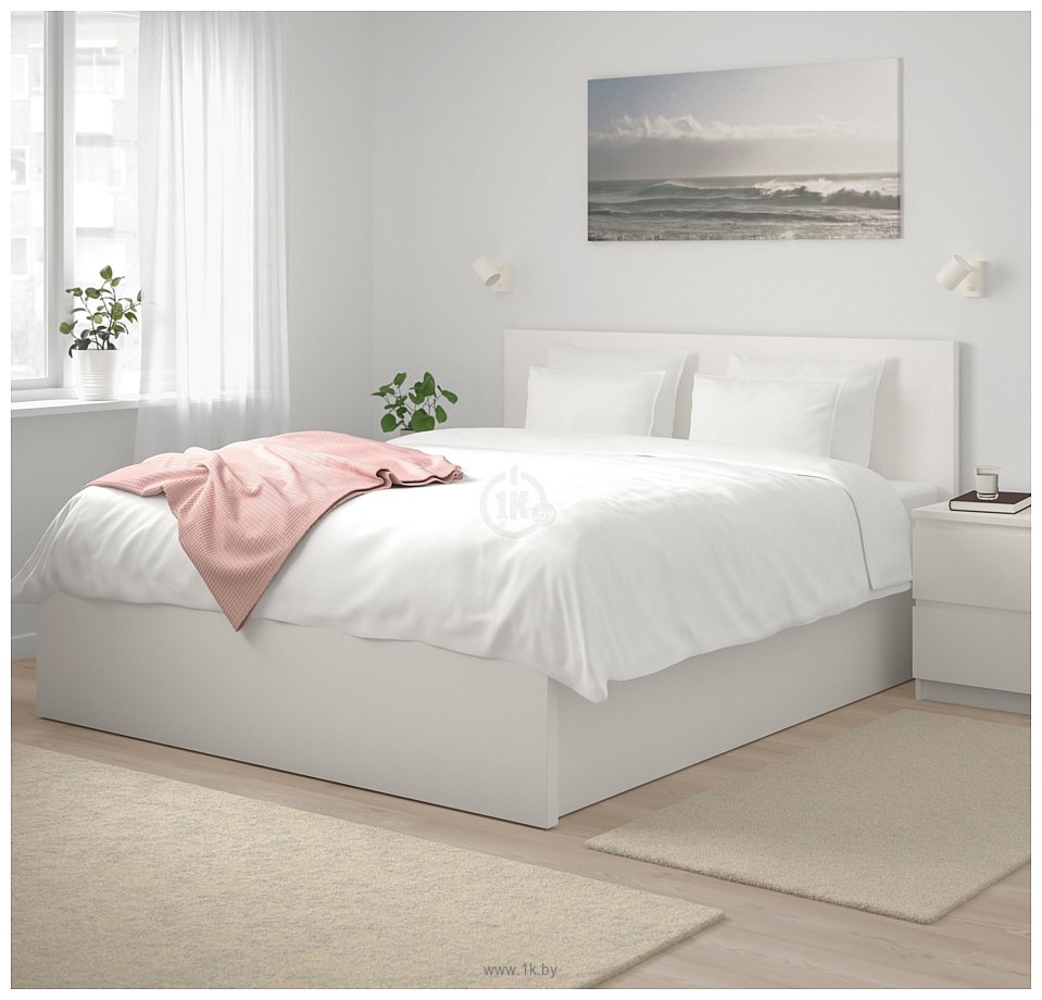 Фотографии Ikea Мальм 200x180 (белый, с ПМ) 604.048.14