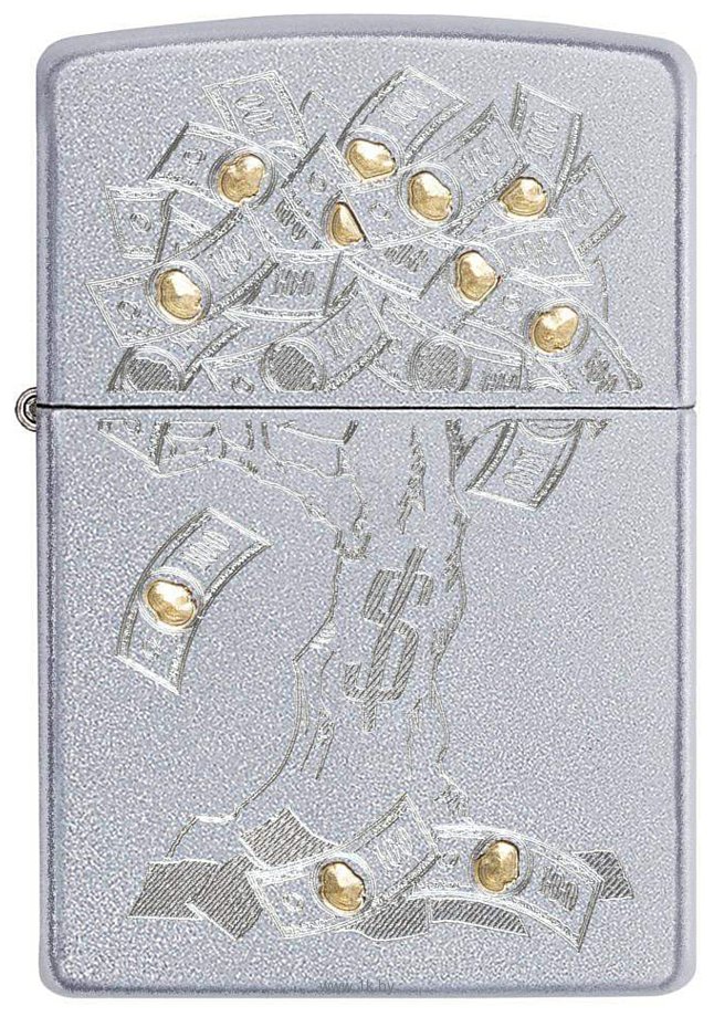 Фотографии Zippo Satin Chrome Money Tree Design 29999