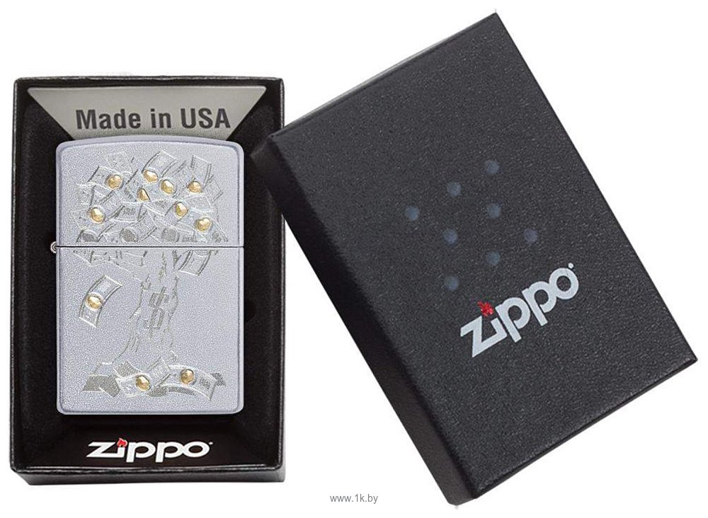 Фотографии Zippo Satin Chrome Money Tree Design 29999