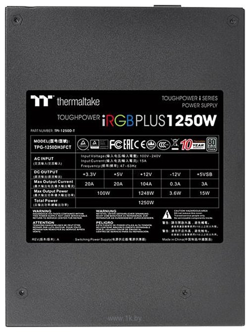 Фотографии Thermaltake Toughpower iRGB PLUS 1250W Titanium PS-TPI-1250DPCTEU-T